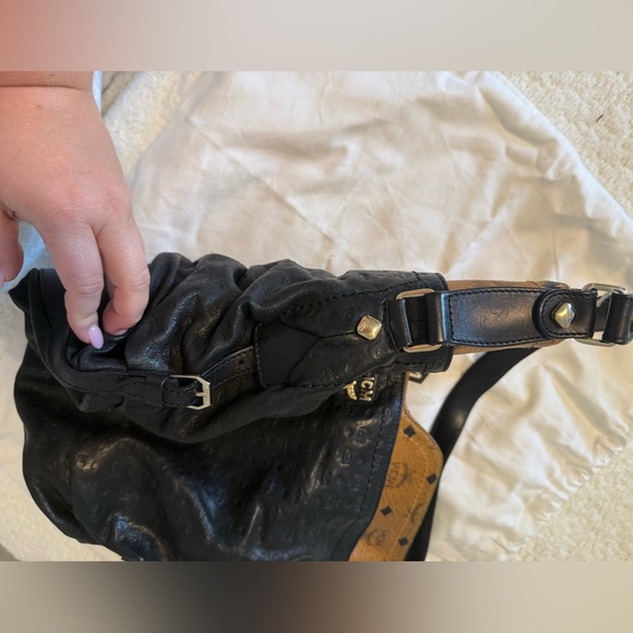 MCM Black and Brown Leather Hobo Bag - Picture 7 of 9
